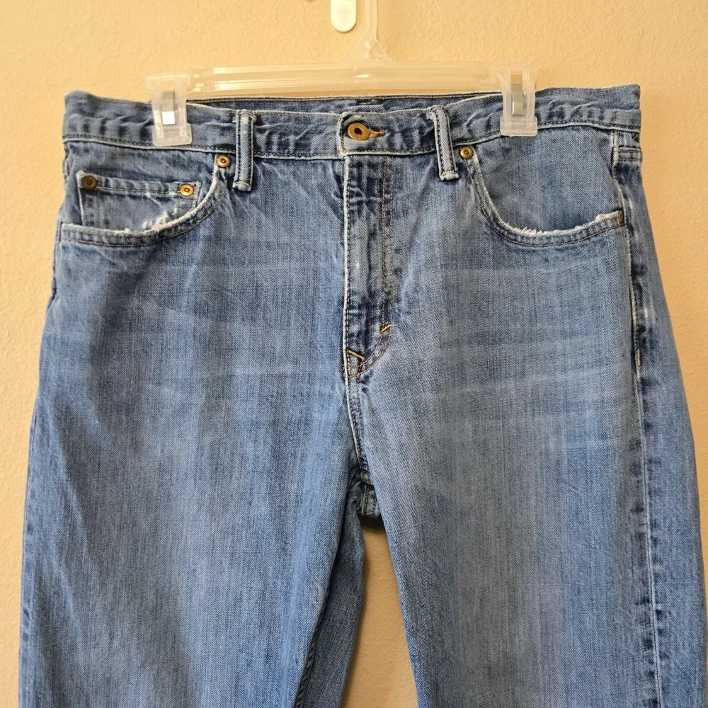 Banana Republic Mens Straight Leg Light Wash Blue Denim Jeans 34x30